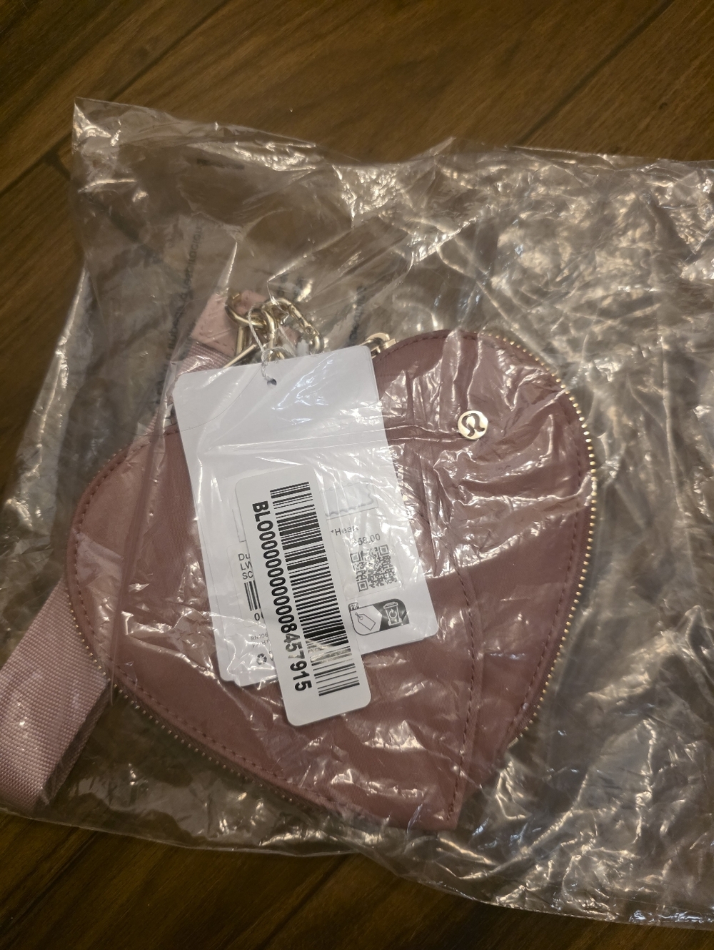Brand New lululemon athletica Mauve Heart Wristlet